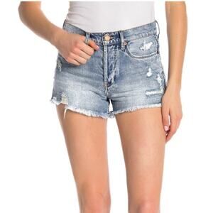 Blank NYC Distressed Denim Cutoff Shorts size 26 Button Fly BlankNYC